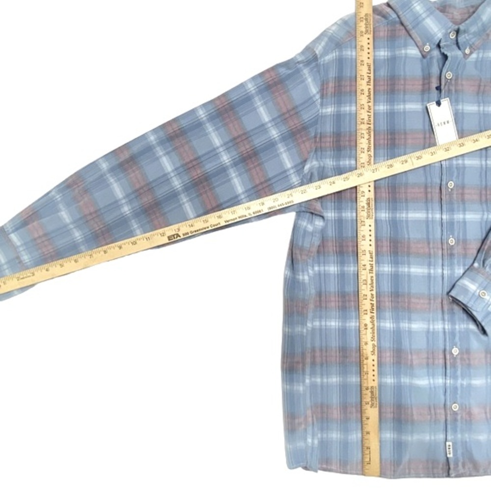 ROWM Dusty Blue Button Down Shirt; XLT - Picture 7 of 11